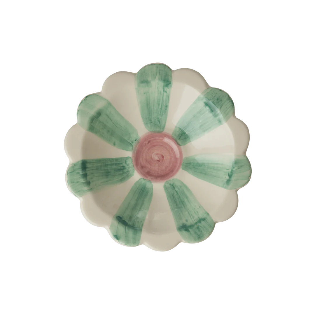Flower dipping bowl green