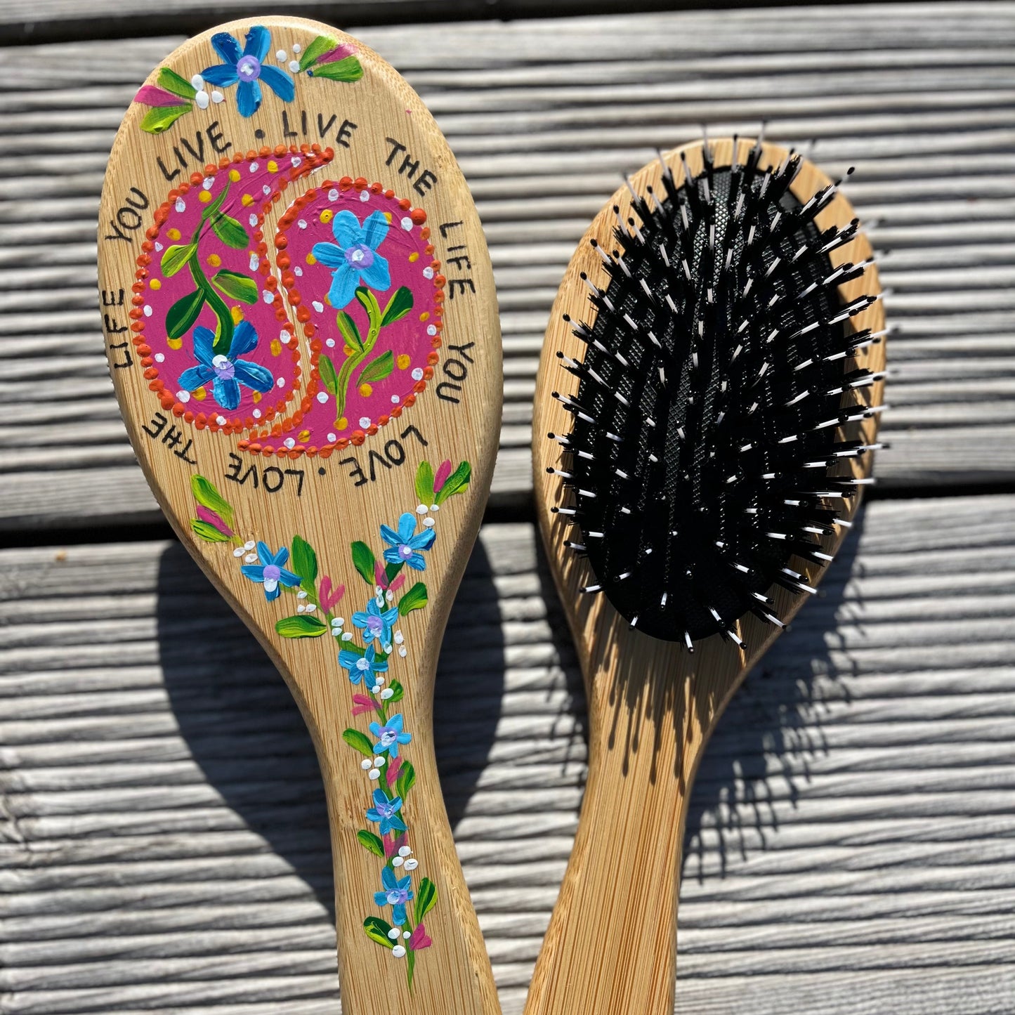 Handpainted Hair Brush