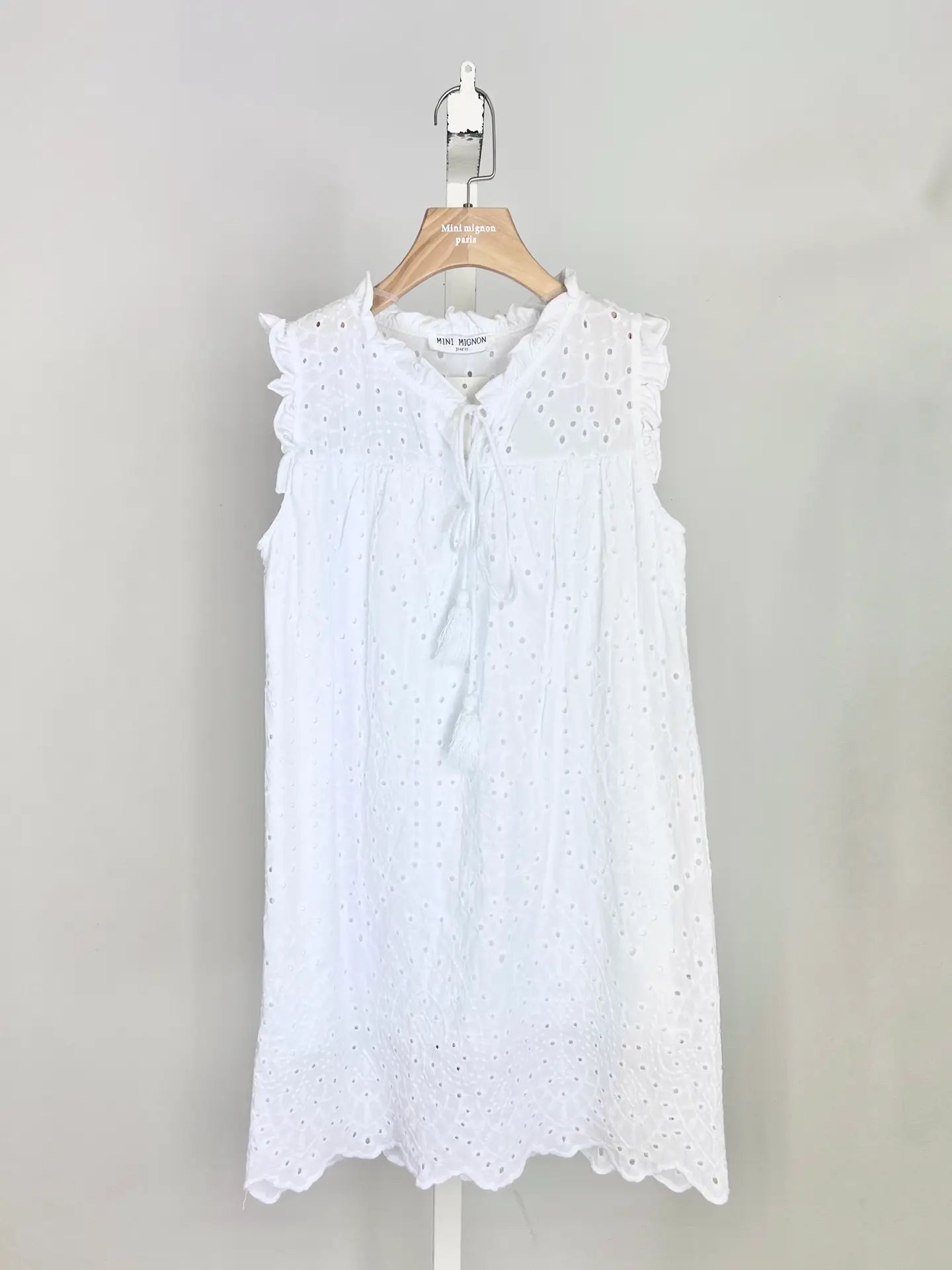 White Dress with English Embroidery
