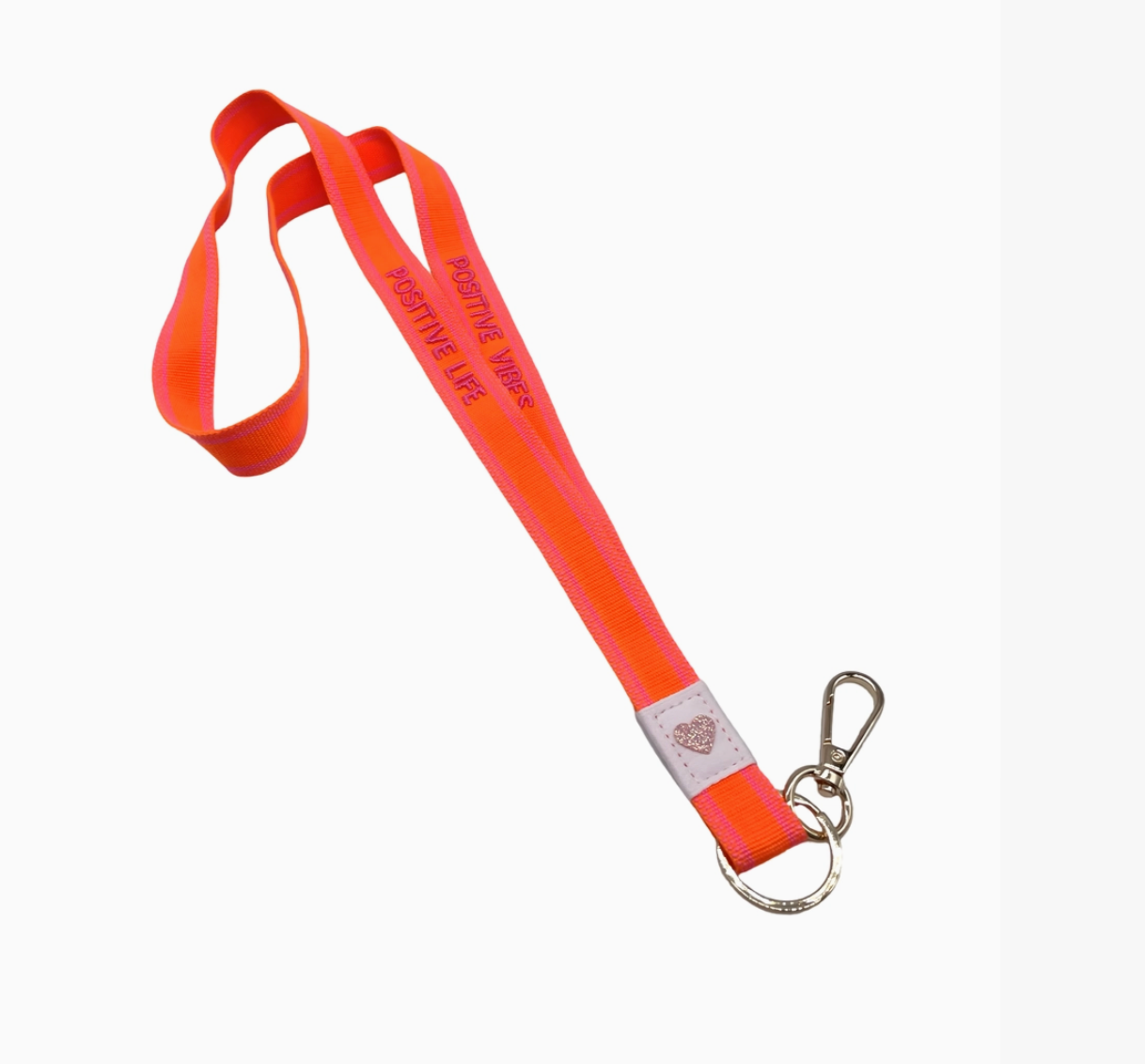 Positive Vibes Keychain Lanyard Orange