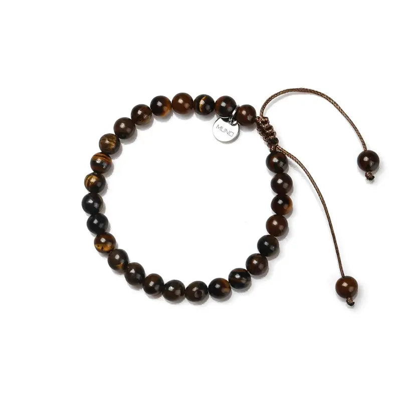 Wax Cord Bracelet Made of Tiger Eye Beads