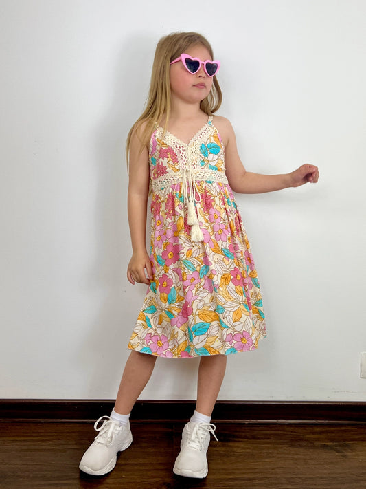 Pink Bohemian Floral Dress