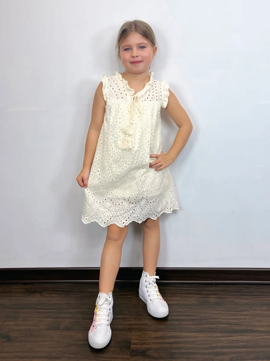 White Dress with English Embroidery