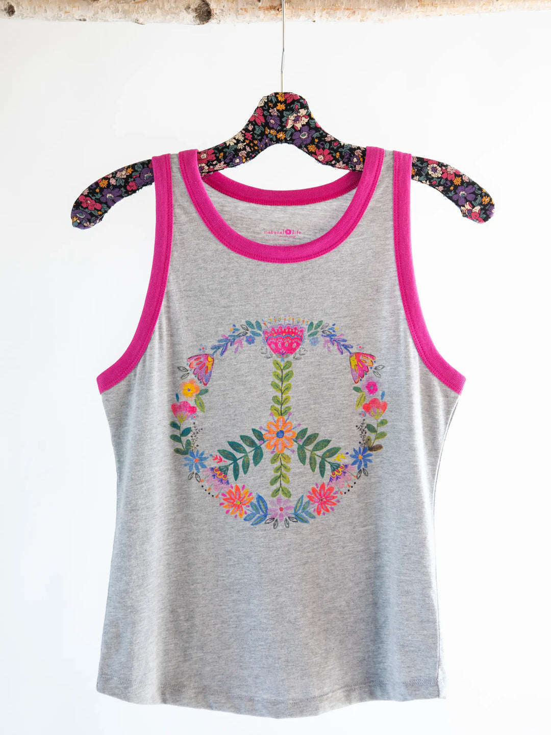 Grey Peace Sign Tank Top