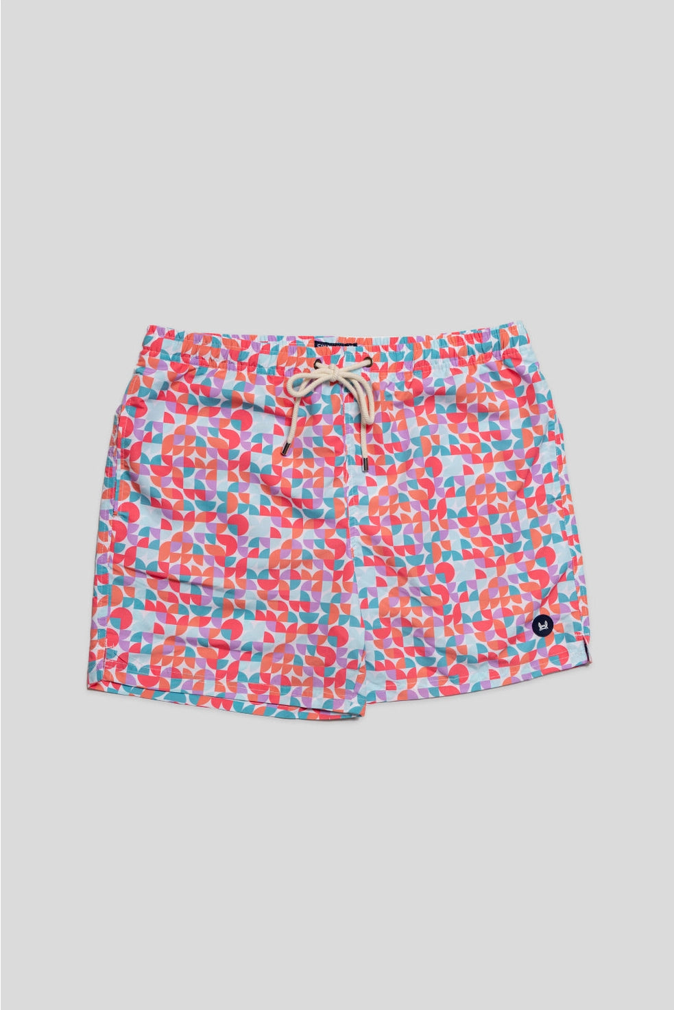 Coral Geometric Swim shorts
