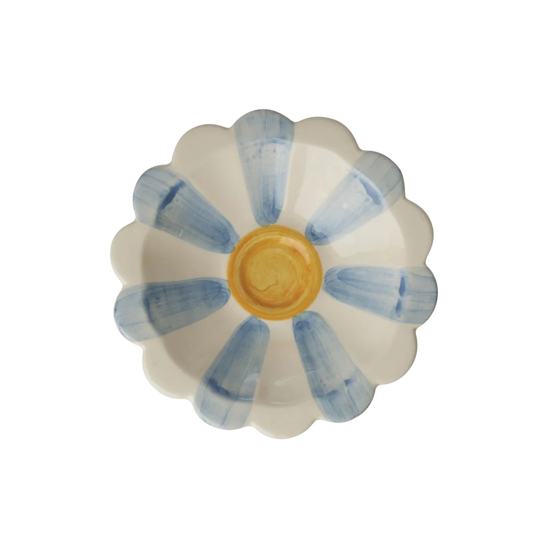 Flower dipping bowl blue
