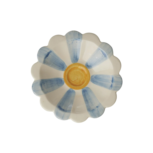 Flower dipping bowl blue