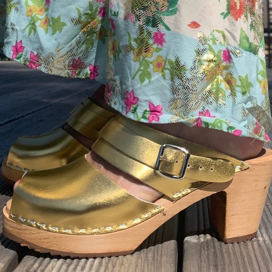 Gold Sandal Clogs