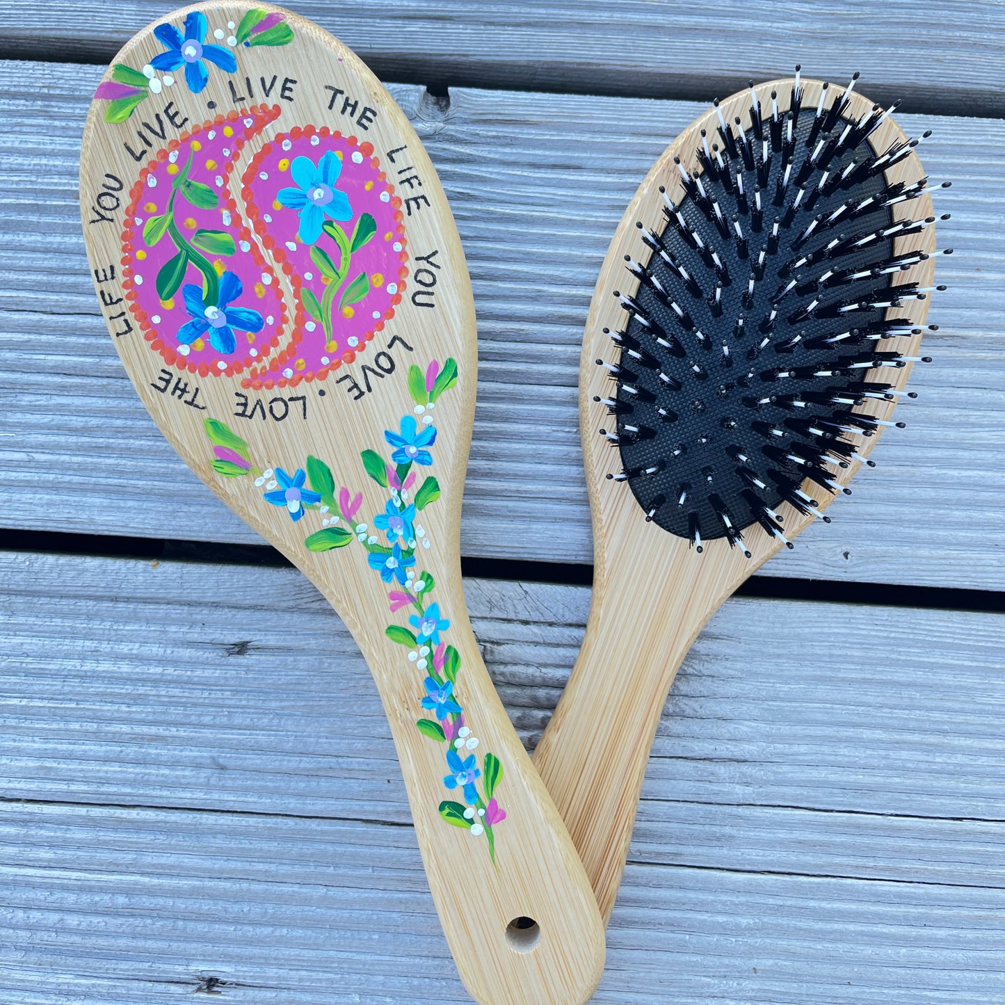 Handpainted Hair Brush