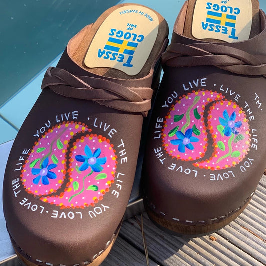 Traskor Blue Handmålade träskor – Tessa & Mimmi clogs