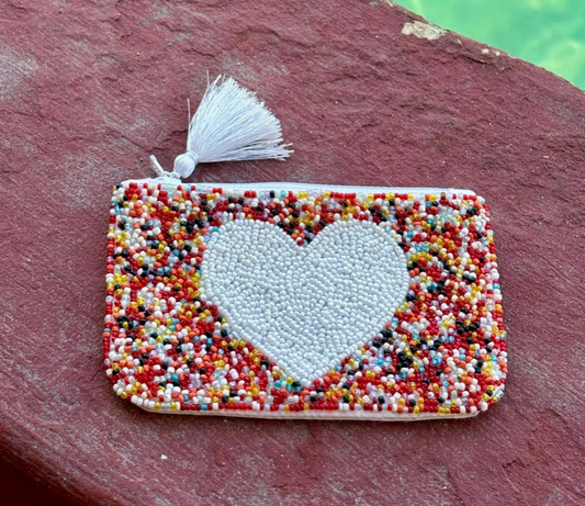 White Heart Pouch