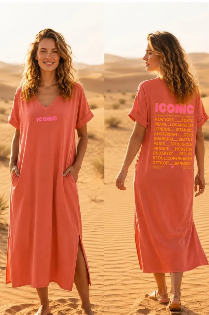 ICONIC Beach Dress Coral