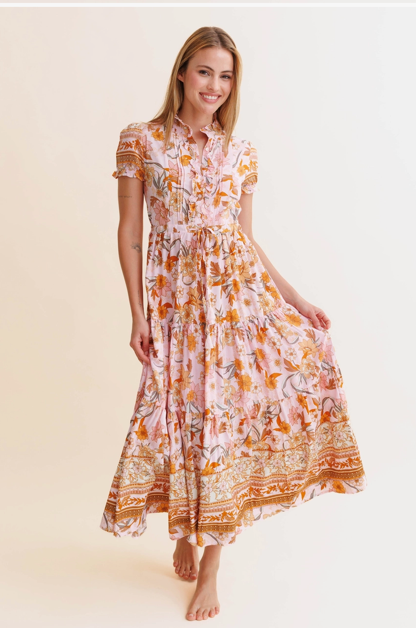 Peach Dahlia Dress