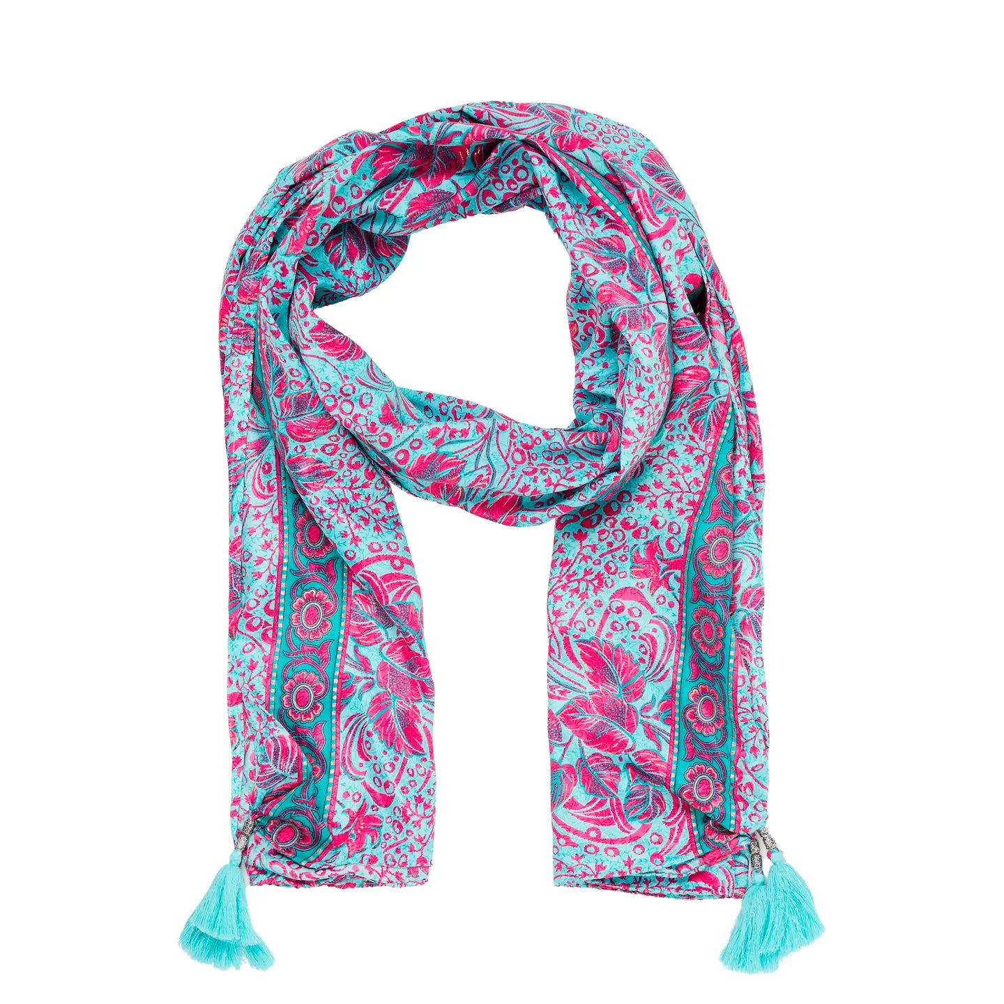 Boho Turquoise Summer Scarf