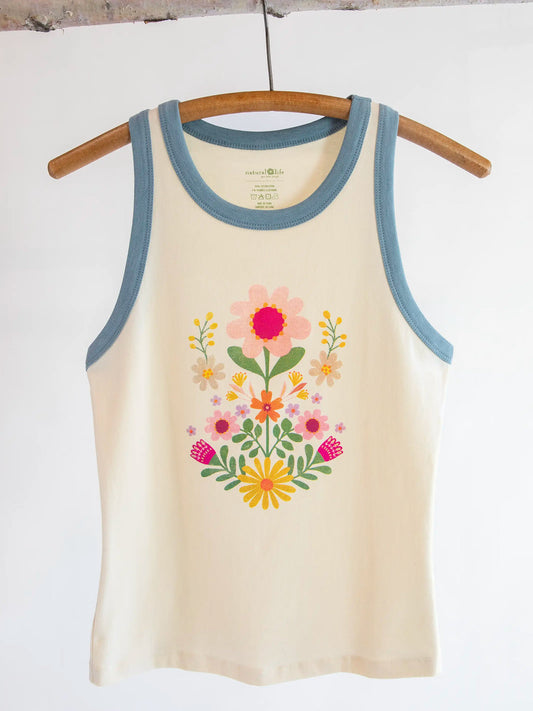 Ivory Folk Flowwer Tank Top