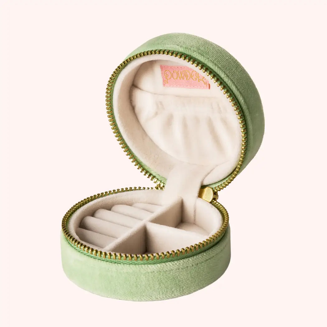 Love - Round Velvet Jewellery Box